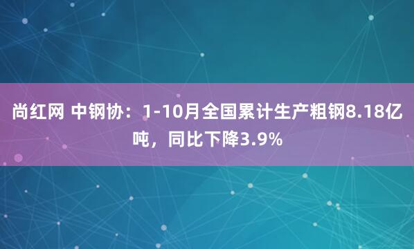 尚红网 中钢协：1-10月全国累计生产粗钢8.18亿吨，同比下降3.9%