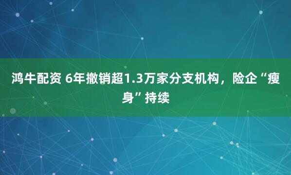 鸿牛配资 6年撤销超1.3万家分支机构,险企“瘦身”持续