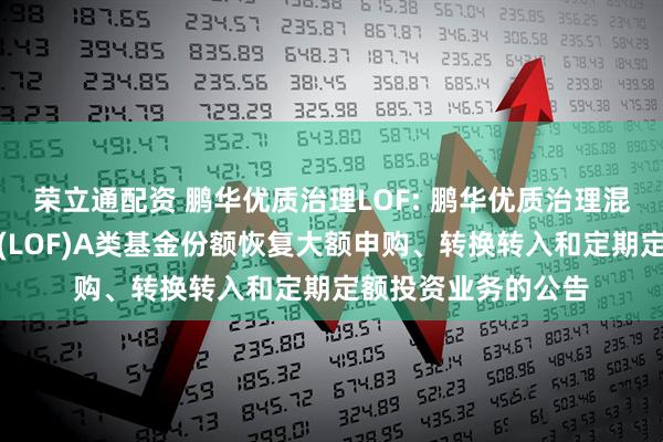荣立通配资 鹏华优质治理LOF: 鹏华优质治理混合型证券投资基金(LOF)A类基金份额恢复大额申购、转换转入和定期定额投资业务的公告